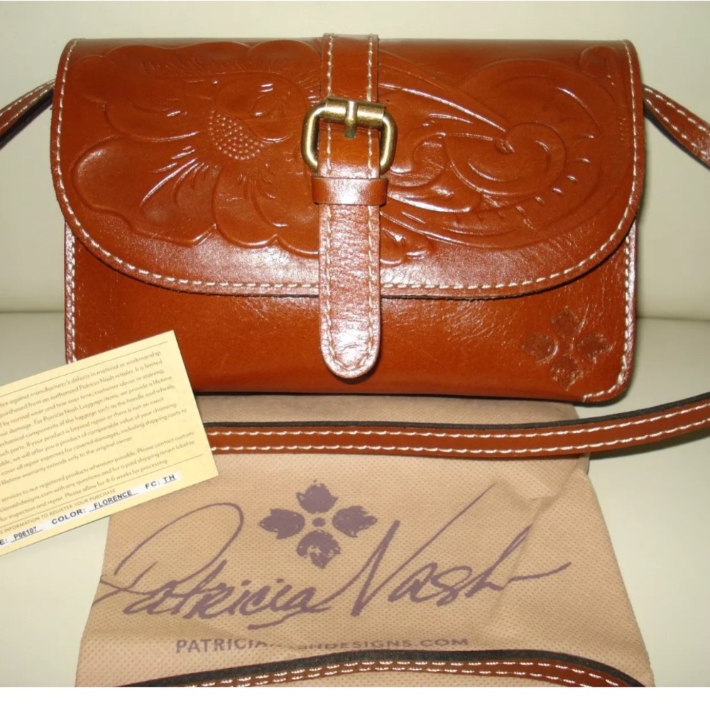 New Patricia Nash Italian Leather crossbody Bag